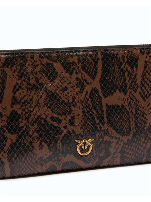 Pochette a tracolla Mini Flat Horizontal in pelle stampa pitone PINKO | 104277A3E5/M16Q